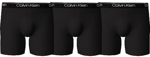 Calvin Klein Men’s 3 Pack Stretch Boxer Briefs, Black (Black), XL