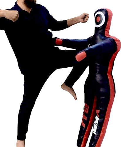 Stylso Manichino da wrestling, in pelle PU, per BJJ, MMA, judo, karate, per adulti, per jiu jitsu, non imbottito (nero, 1,2 m / 121,9 cm)