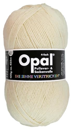Frida's Wollhaus Opal 100 g Uni 4-fach Sockengarn Strümpfe Stricken filzfrei Wolle 35 Farben (3081 | Natur)