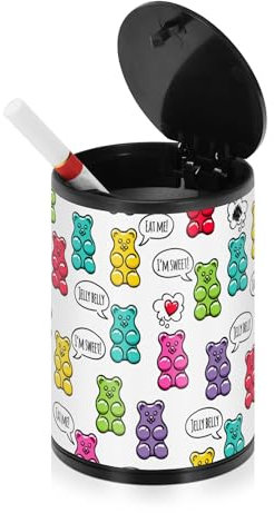 Jelly Gummibärchen mit Blasen, Süßigkeiten, Terrassen-Aschenbecher für Zigaretten mit Deckel, Edelstahl, tragbares Autozubehör, Auto-Becherhalter für Terrasse, LKW, LKW