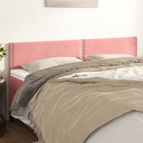 CKioict Betthaupt Wandkissen Bett Bettkopfteil Schlafzimmer Kopfteile 2 STK. Rosa 90x5x78/88 cm SamtGeeignet für Schlafzimmer, Gästezimmer, Schlafsaal