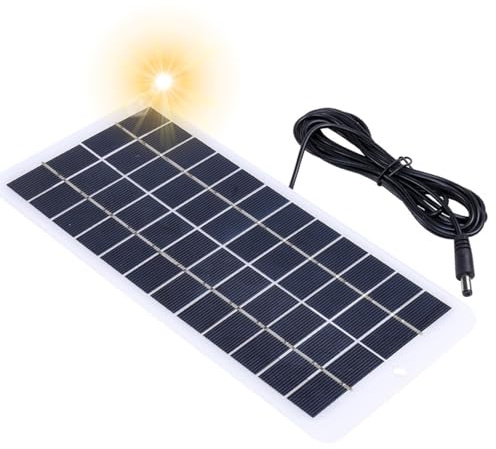 10W Solarmodul 12V Mini Solar Panel Polysilikon Tragbares Ladegerät für Solarmodul für Außenbereiche, Gärten, Balkonbeleuchtung (DC5.5 Anschluss)