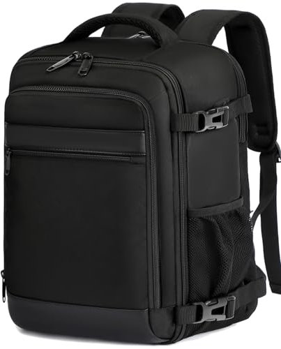 KLOSTAIN for Easyjet Cabin Bag 45x36x20 Travel Backpack Carry-ons Hand Luggage Bag Laptop Ruscksack Backpack for Flight Airplanes Underseat Cabin Bags with Laptop Compartment Fit 15.6 Laptop Black