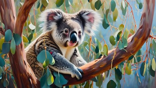 Diamond Painting Groß XXL 140x80cm, Baum Diamant Painting Bilder Erwachsene, Diamant Painting Bilder Koala, Malen nach Zahlen Diamant Anfänger, Diamant Painting Set für Home Wand Dekor Geschenke