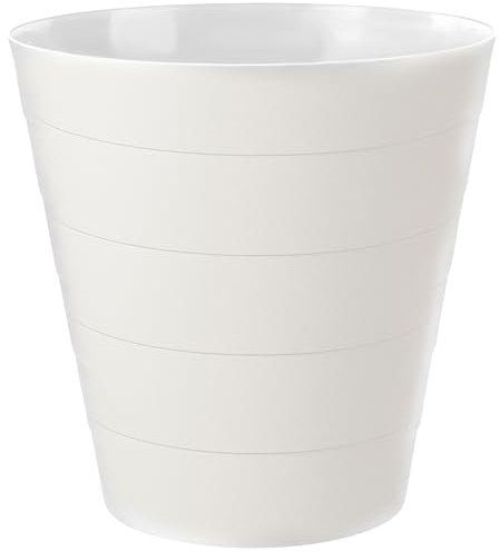 Plastic Paper Bin 10L - Round Plastic Waste Paper Basket Trash Can Lightweight, Open-Top Design, Ideal Paper Bin for Home Office Kitchen (White)