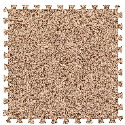 rutschfeste Ineinander Greifende Teppichfliesen, Schaumstoff-Bodenmatte, Training, Dekoration, Schutz, Einfache Installation, 61 X 61 cm, 12 Stück (Khaki 61 X 61 X 0,68 cm)