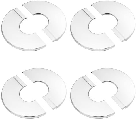 4pz Flangia Divisa a Parete in Acciaio Inox, 25mm Piastre di Copertura Idrauliche Rotonde Copertura Piastra di Scudetto Copertura Tubo Piastra Flangia Scudetto per Decorazione Rubinetto Bagno