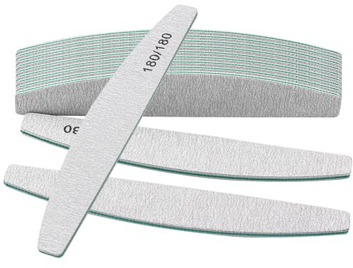Lima per unghie, 12 pezzi, professionale, grana 180/180, lime per unghie naturali, set di lime per unghie, lavabili e riutilizzabili, per la cura delle unghie, per lo styling e lo styling