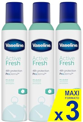 Vaseline Active Fresh 48h 250ml | 0% Alkohol (3er Pack)