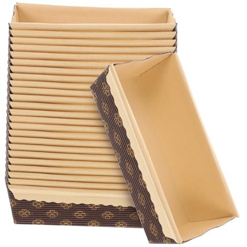 OKUMEYR Moldes Para Hornear Bizcochos Moldes De Papel Resistentes Al Aceite 25 Piezas 6.69x3.74x1.96 Pulgadas Para Fiestas De Té y Baby Showers