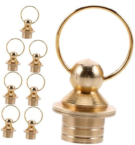 HOMOCONO 8pcs Brass Gourds Bottle Covers Leakproof Small Decorative Covers for Gourd Bottles Stylish Home Decor