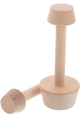 Garneck Dual-Ended Egg Tart Mould Mini Pie Maker Wooden Tart Press Tool for Baking and Craft
