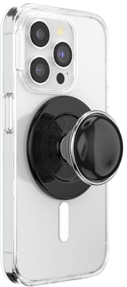 PopSockets Phone Grip for MagSafe with Kickstand, Magnetic Stand, Swappable Top, Secure Hold for iPhone MagSafe Cases, Phone & Tablet Grip - BonBon Black