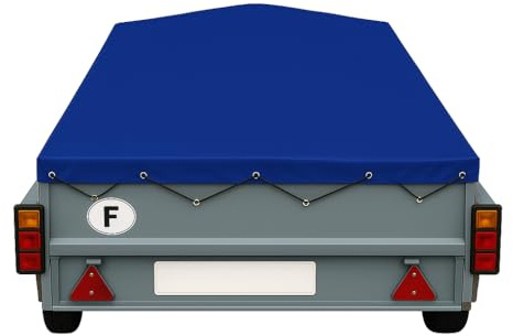 Bâche de Remorque LIDER Seville 32210 – 154 x 116 x10 cm–PVC 640g/m² Housse Haute Résistance avec Oeillets et Sandow–Fabriqué en France-Plusieurs Coloris Disponible. (Bleu 5002)