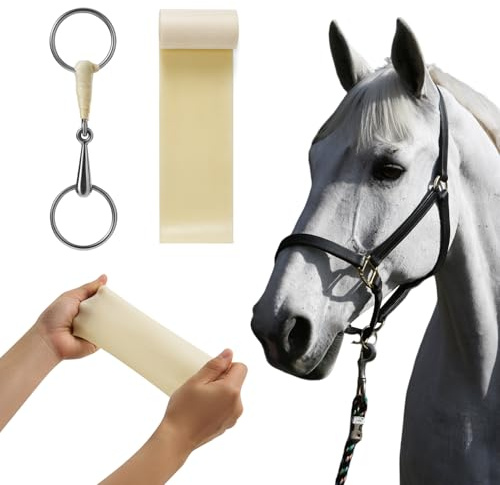 Latex Pferd Bit Wrap 100% reines natürliches Latex Ultimate Horse Bit Protektor Selbstanschließend Pferdebit Wrap für äquine Equestrische Elastizität Pferd Bit Care Equine Supplies Bit Verbandband