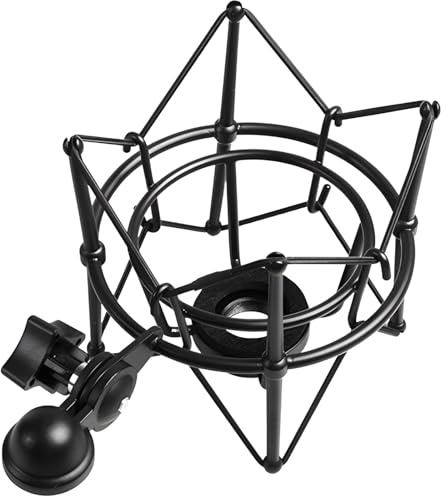 Heavy-Duty Metal Spider Shock Mount For Microphones, Anti-Vibration Suspension System For Neumann U87, Lewitt 240, And Other Mics, 46 Mm Base, Black