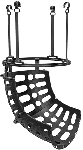 SPORTNOW Basketball-Rebounder, Basketball-Rückholsystem für Schießübungen, mit 360° drehbar Rücklaufaufsatz, Rückprallrampe, Outdoor-Indoor, Schwarz