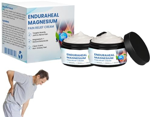 Timilk EnduraHeal Crème antidouleur au magnésium, Crème thérapeutique professionnelle pour les articulations et les os, Huile de magnésium naturelle, Soulagement efficace du dos, du cou (2pcs)