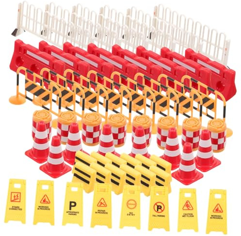 Jouet Miniature de Circulation 62 Pièces en Plastique pour Garçon et Filles | Apprentissage des Repères Routiers, Interaction Parent-garçon et Filles, Usage Léger pour Jeu et Décoration