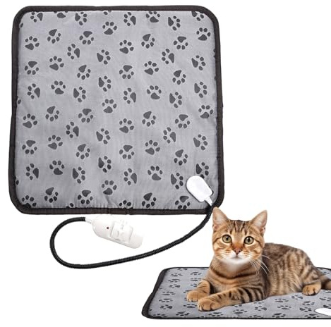Heated Dog Pad - Pet Electric Heating Blanket With 3-Speed Temperature Adjustment, Ergonomic Design Waterproof Bite-Proof Soft Cozy | Mat Warming Cushion for Puppies, Kittens, Home, S, L