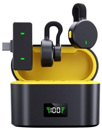 Micrófono Solapa Cancelación Ruido | Micrófono Solapa Inalámbrico con Estuche Cargador Accesorios Audio Electrónicos Para Creador Contenido, Orador Público,