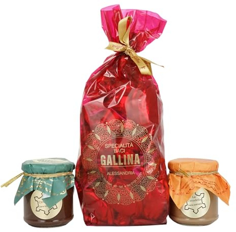 Specialità Baci di Gallina SET REGALO - Baci di Dama 480 gr + 2 Creme Spalmabili 200 gr - Baci di Dama Piemontesi al Cacao e Creme Naturali con Nocciole delle Langhe Dolci Pasticceria Artigianale