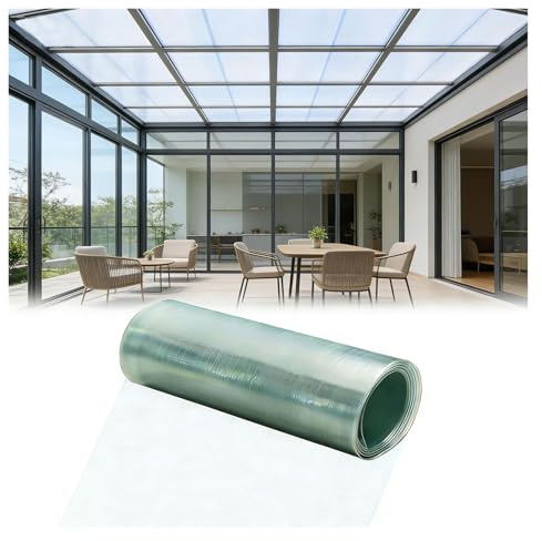 Klar Kunststoffplatten Dachplatten Polycarbonat-Massivplatten, Polycarbonat-Dachbahnen Wasserdicht und Isolierend für Gewächshäuser, Dächer, Schuppen(1x5m)