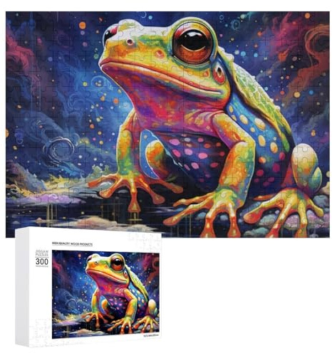 300 PCS Rätsel Für Teenager Colorful Fantasy Frog -4 Rätsel Für Teenager: Entspannungsspiele, Lustige Und Humorvolle Geschenke Zur Stressreduzierung 300 PCS