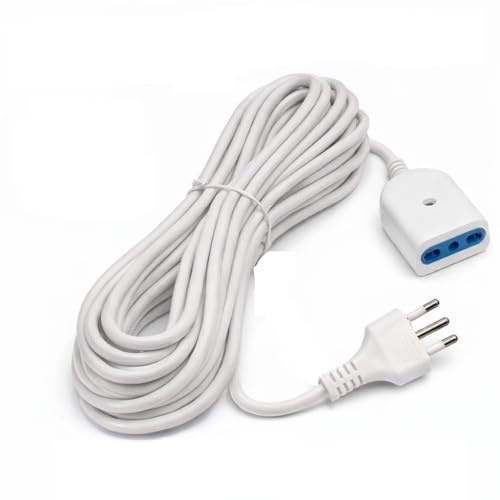 MF artSHOP Prolunga Elettrica 10 Metri 16A Bipasso con Spina Italiana Cavo Flessibile e Resistente Extension Cable Lungo per Casa Ufficio Professionale Bianco