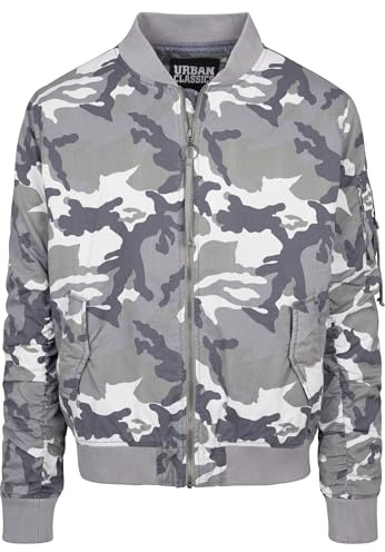 Urban Classics Giacca Vintage Mimetica in Cotone Bomber, Multicolore (Snow Camo 787), S Uomo
