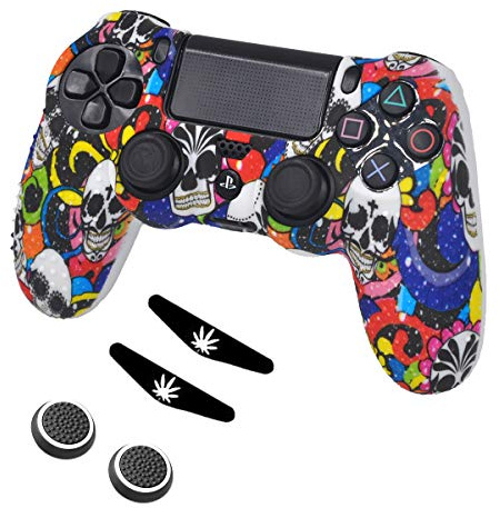 TAIFOND Schutzhülle für Controller PS4 / Slim / Pro, Silikon, rutschfest, Totenkopf, Modern, Spielen, Schützen