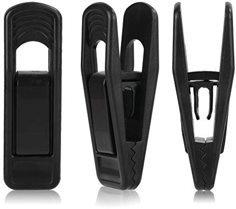 Tinfol Black Plastic Hanger Clips for Hangers, 40 Pack Pants Hanger Clips, Strong Pinch Grip Clips for Use with Slim-line Clothes Hangers, Finger Clips for Velvet Hangers