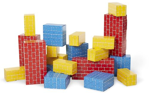 Melissa & Doug Jumbo Cardboard Blocks Building Set (40 pc) - Lightweight Building Toys and Montessori Toys for Toddlers and Preschool Learning Activities