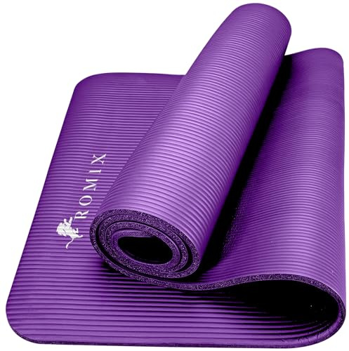 ROMIX Tapis Yoga 15mm Epais Antidérapant Tapis de Sport avec Sac de Transport et Sangle, Premium Non Toxique Yoga Mat- de Sol Parfait pour Entraînement Maison, Gym Pilates Sport et Voyage - 180 x 60cm
