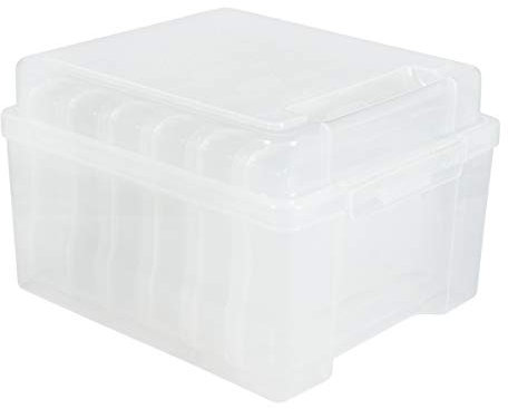 Rayher 39572000 Aufbewahrungsbox mit 6 Innenboxen, transparent, 21 x 18,5 x 14 cm, zum Sortieren und Ordnen