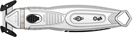 Wedo Aluminium Sicherheitsmesser mit verdeckter Klinge ergonomisch 6 mm Schnittiefe TÜV-GS-zertifiziert inkl Plastik-Slicer für Rechts- und Linkshänder