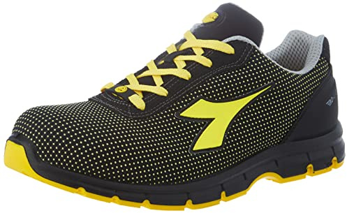 Utility Diadora Run Atom Low S3 SRC ESD, Scarpe da Ginnastica Unisex-Adulto, Nero (Black/Yellow Croms), 40 EU