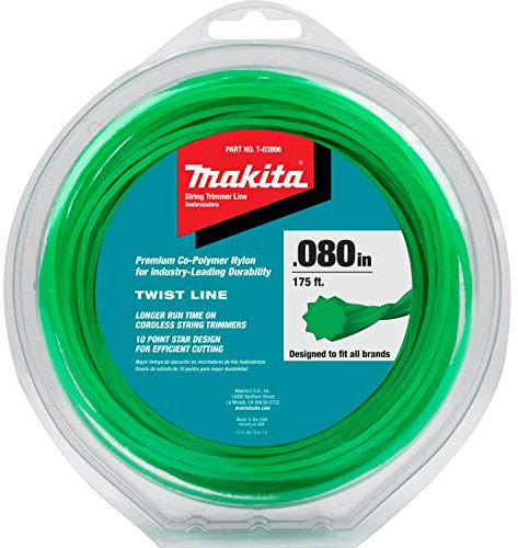Makita T-03866 Trimmerschnur, gedreht, 0,2 cm, Grün, 4,5 m, 1/2 kg, Blaugrün