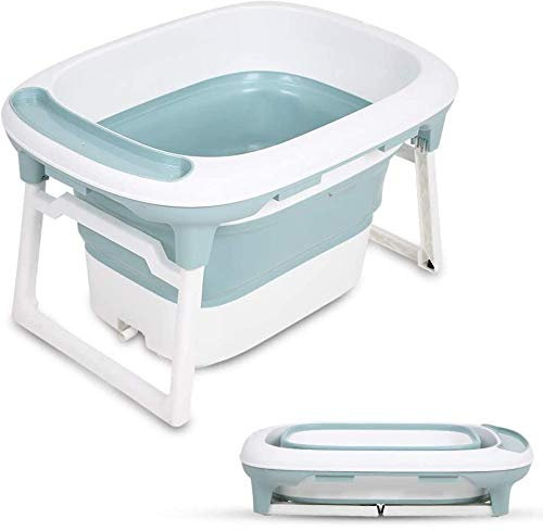 XQHD Adultos Bañera SPA Portátil, Barril Plástico Antideslizante Baño SPA Cabina De Ducha Viaje,Blue