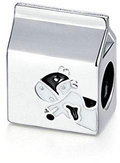 Charme,Charms Et Perles Fit Europe Bracelet Argent 925 Jaune Émail Crème Glacée Chocolat Sucette Charmes S925 Tasse À Thé Gâteau Perles Bricolage Bijoux-Lait