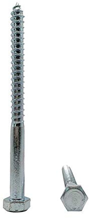 (8 Stück) DIN 571 Verzinkter Stahl Sechskant-Holzschrauben M12 x 140 mm, Sechskantschraube, Schlagschrauben, Sechskantkopf, Schlossschrauben (8, M12 x 140 mm)