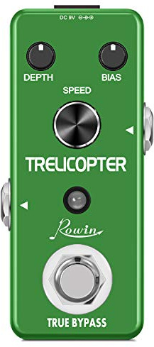 Rowin Pedal de efecto trémolo para guitarra eléctrica, pedal clásico con efecto Trelicopter, efectos para guitarra eléctrica True Bypass