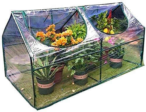 LIOYUHGTFY Mini-Gewächshaus Treibhaus Tomatenhaus Mini Gewächshaus Metallhalterung Gewächshäuser für Terrassenbepflanzung Topfpflanzen Blumen Transparente Wärmedämmung Schuppen Atmungsaktiv 102
