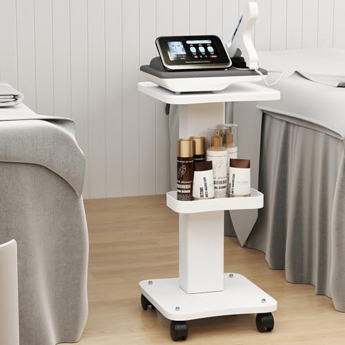 ybaymy Beauty Trolley on Wheels Salon Equipment Trolley Carts Beauty Rolling Cart Mobile Cart Rack Storage Tray for Hair Salons Spas Barber Shops