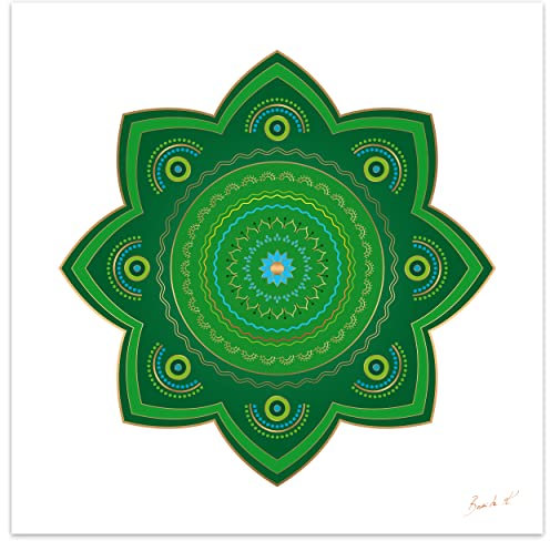 ideenNest | Linie Gea, Acrylglasbild (70 x 70 cm), Wandbild groß, Tiefenmandala, Balsam für deine Psyche (Kreation Leben)