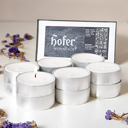 HOFER MAXI - 120 lumini XXL a lunga durata, senza profumo, candele per decorare, festeggiare, godersi e rilassarsi