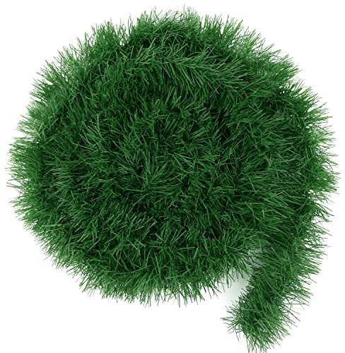 DTYDECLE 50 Feet Green Christmas Garland Decoration, Xmas Artificial Vine Soft Greenery Chunky Pine Garlands for Christmas Indoor Outdoor Decorations