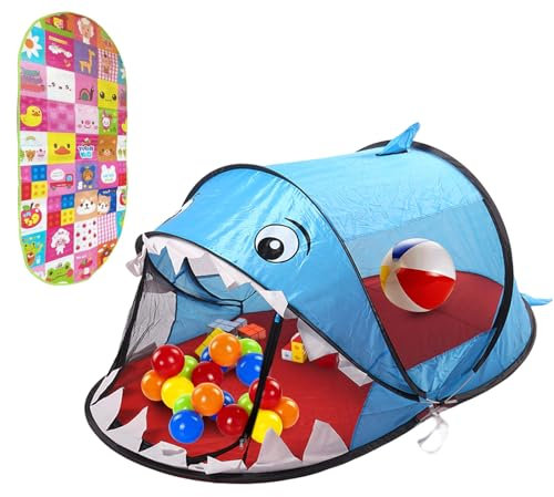 Balakaka Kinderzelt Indoor Spielzelt Kinderzelt, Pop up Spielhaus Kinderzelt182 x 96 x 76cm, Spielzeug Faltbares Kinderspielhaus Zelt Outdoor für Jungen Mädchen Geschenk für 3-8 Jahre, Blau