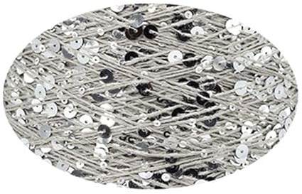 Bomullsstickat garn 50 g/styck paljetter garn 6 mm + 3 mm laserpaljetter gör-det-själv plaggtillbehör