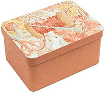 SALAS - 74081 Lata para Costura de Metal con diseño Retro con Unas Medidas de 12,5x9x6,5cm Color: Unico Talla: Unic